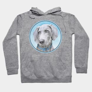 Weimaraner Painting - Cute Original Dog Art Hoodie